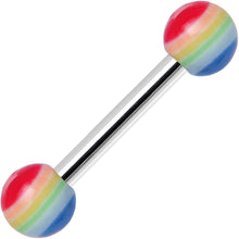 Load image into Gallery viewer, 18G Acrylic Full of Pride Rainbow Straight Barbell Eyebrow Ring