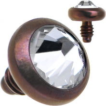 Load image into Gallery viewer, 14G 3mm Clear Gem Bronze Anodized Titanium Dermal Top
