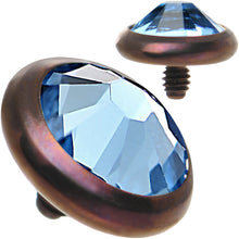 Load image into Gallery viewer, 14G 5mm Aqua Gem Bronze Anodized Titanium Dermal Top