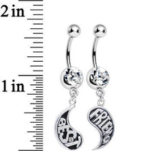 Load image into Gallery viewer, Clear Gem Rainy Day Best Friend Raindrop Dangle Belly Ring Set