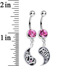 Load image into Gallery viewer, Pink Gem Rainy Day Best Friend Raindrop Dangle Belly Ring Set
