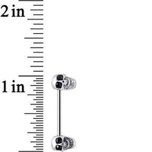 Load image into Gallery viewer, Mirthful Grinning Silvery Skulls Nipple Ring