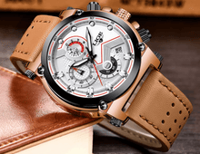Load image into Gallery viewer, Men's Waterproof Modern Watch With Leather Belts, Stainless Steel Case Excellent Look Perfect Gift