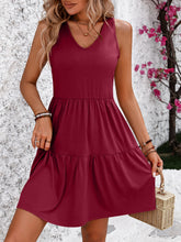 Load image into Gallery viewer, V-Neck Sleeveless Mini Dress Charming Design Women Dress Lightweight Dress For Girls
