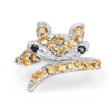 Load image into Gallery viewer, 1.00 Carat Genuine Citrine & Black Spinel .925 Sterling Silver Ring