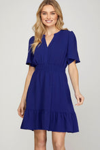 Load image into Gallery viewer, New Ruffled Surplice Short Flutter Sleeve Mini Dress For Women โ Elegant, Playful and Feminine Surplice Mini Dress with Flutter Sleeves