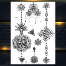 Load image into Gallery viewer, 53 Sheets Black Lace Temporary Tattoos Sticker Butterfly Flower Fake Tatoo Sticker Sexy Black Henna Temporary Tattoos For Women