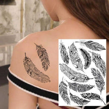 Load image into Gallery viewer, 53 Sheets Black Lace Temporary Tattoos Sticker Butterfly Flower Fake Tatoo Sticker Sexy Black Henna Temporary Tattoos For Women