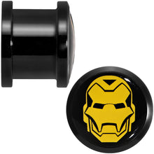 Load image into Gallery viewer, 1/2 Licensed Iron Man Acrylic Screw Fit Plugs Set
