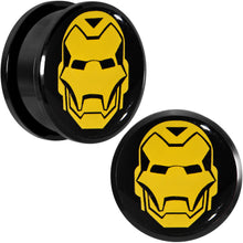 Load image into Gallery viewer, 1 inch Licensed Iron Man Acrylic Screw Fit Plugs Set