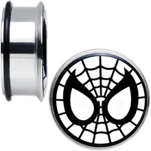 Load image into Gallery viewer, 1 inch Licensed Spider-Man Single Flare Steel Tunnel Plugs Set