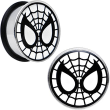 Load image into Gallery viewer, 1 inch Licensed Spider-Man Single Flare Steel Tunnel Plugs Set