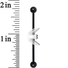 Load image into Gallery viewer, Licensed Marvel Black PVD White Spiderman Logo Industrial Barbell 38mm