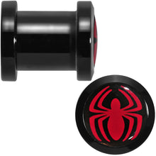 Load image into Gallery viewer, 0G Licensed Red Spider-Man Logo Acrylic Screw Fit Plugs Set