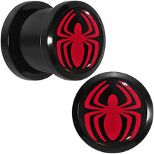 Load image into Gallery viewer, 7/16 Licensed Red Spider-Man Logo Acrylic Screw Fit Plugs Set