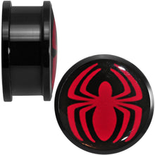 Load image into Gallery viewer, 7/8 Licensed Red Spider-Man Logo Acrylic Screw Fit Plugs Set