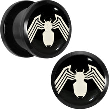 Load image into Gallery viewer, 1/2 Licensed White Spider-Man Logo Black PVD Screw Fit Plugs Set