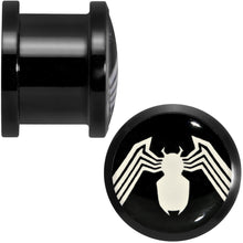 Load image into Gallery viewer, 1/2 Licensed White Spider-Man Logo Black PVD Screw Fit Plugs Set