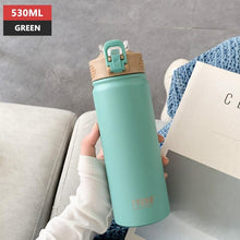 Load image into Gallery viewer, 530ml/750ml Thermos Mug with Straw Stainless Steel Thermal Insulation Straight Cup Thermal Water Bottle Thermos Water Bottle