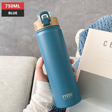 Load image into Gallery viewer, 530ml/750ml Thermos Mug with Straw Stainless Steel Thermal Insulation Straight Cup Thermal Water Bottle Thermos Water Bottle