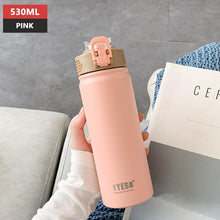 Load image into Gallery viewer, 530ml/750ml Thermos Mug with Straw Stainless Steel Thermal Insulation Straight Cup Thermal Water Bottle Thermos Water Bottle