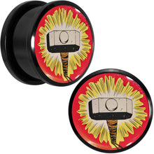 Load image into Gallery viewer, 3/4 Licensed Thor Hammer Logo Acrylic Screw Fit Plugs Set