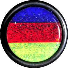Load image into Gallery viewer, 9/16 Green Red Blue Acrylic Vibrant Glitter Single Flare Plug