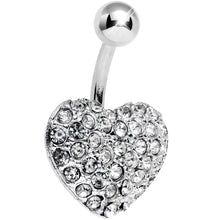Load image into Gallery viewer, Clear Gem Flash of Love Heart Belly Ring