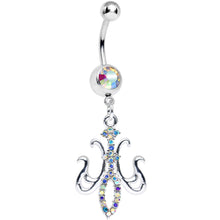 Load image into Gallery viewer, Aurora Gem Magnifique Fleur de Lis Dangle Belly Ring