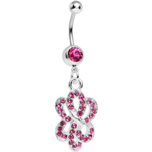 Load image into Gallery viewer, Pink Gem Sparkling Sailor Knot Dangle Belly Ring