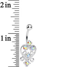 Load image into Gallery viewer, Aurora Gem Lovely in Lace Heart Belly Ring