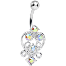 Load image into Gallery viewer, Aurora Gem Lovely in Lace Heart Belly Ring