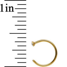 Load image into Gallery viewer, 20G 5/16 Clear Gem Gold Anodized Titanium Nose Hoop