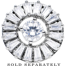 Load image into Gallery viewer, 18mm Steel Prong Set Clear CZ Ornate Flower Screw Fit Plug