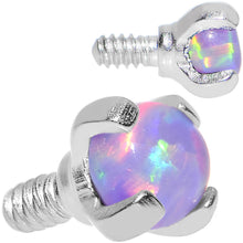 Load image into Gallery viewer, 16G 2.5mm Faux Purple Prong Set Opal Titanium Dermal Top
