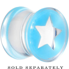 Load image into Gallery viewer, Clear Light Blue Acrylic Wish on a Star Saddle Plug 2G to 20mm