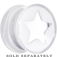 Load image into Gallery viewer, Clear White Acrylic Wish on a Star Saddle Plug 2G to 20mm