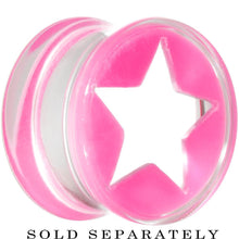 Load image into Gallery viewer, Clear Pink Acrylic Wish on a Star Saddle Plug 2G to 20mm