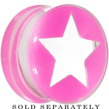 Load image into Gallery viewer, Clear Pink Acrylic Wish on a Star Saddle Plug 2G to 20mm