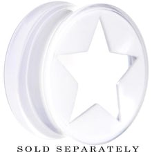 Load image into Gallery viewer, Clear White Acrylic Wish on a Star Saddle Plug 2G to 20mm