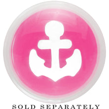 Load image into Gallery viewer, Clear Pink Acrylic Set Sail Nautical Anchor Saddle Plug Available in Sizes 6mm to 20mm