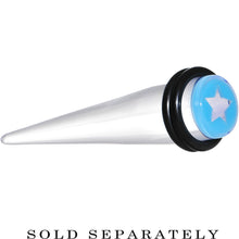 Load image into Gallery viewer, 00G Clear Light Blue Acrylic Wish on a Star Taper