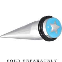 Load image into Gallery viewer, 1/2 Clear Light Blue Acrylic Wish on a Star Taper