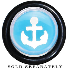 Load image into Gallery viewer, Clear Light Blue Acrylic Set Sail Nautical Anchor Taper 0G to 20mm