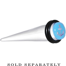 Load image into Gallery viewer, Clear Light Blue Acrylic Set Sail Nautical Anchor Taper 0G to 20mm