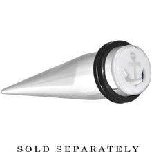 Load image into Gallery viewer, 1/2 Clear White Acrylic Set Sail Nautical Anchor Taper