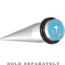 Load image into Gallery viewer, Clear Light Blue Acrylic Set Sail Nautical Anchor Taper 0G to 20mm