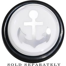 Load image into Gallery viewer, 9/16 Clear White Acrylic Set Sail Nautical Anchor Taper