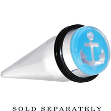 Load image into Gallery viewer, Clear Light Blue Acrylic Set Sail Nautical Anchor Taper 0G to 20mm