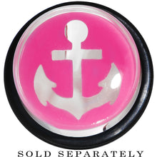 Load image into Gallery viewer, 5/8 Clear Pink Acrylic Set Sail Nautical Anchor Taper